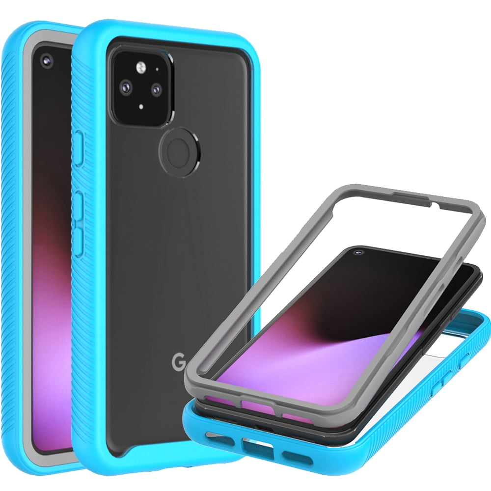 CoverON Google Pixel 4a 5G Case, Military Grade Full Body Rugged Slim Fit Clear Phone Cover, Light Blue
